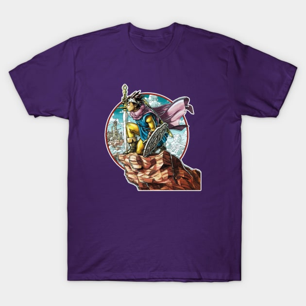 Dragon Quest - Erdrick on a Cliff T-Shirt by Il Mercante